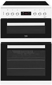 Beko KDC653W 60cm Double Oven 4 Burners Ceramic Cooker in White with Fully Programmable Timer