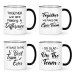 YHRJWN Team Gifts, Best Team Ever Gifts, 4 Pack Employee Appreciation Gifts, Group Gifts for Coworkers, Employee Gift Set, Inspirational Gifts for Employees, Employee Cup, 11Oz, Set Of 4