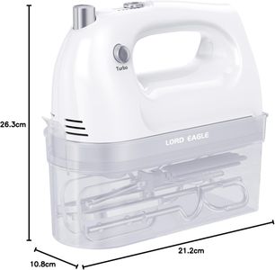Lord Eagle Hand Mixer 400W – White Electric Kitchen Mixer