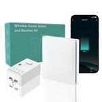 Wireless Light Switch Kit, Wifi Smart Wireless Switches, No Wiring Battery Free Waterproof Kinetic Switch Remote Control, Compatible with Google Assistant and Amazon Alexa, Voice Control…