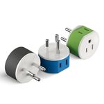 OREI Thailand Power Plug Adapter with 2 USA Inputs - Travel 3 Pack - 2 x Type O, 1 x Type C (US-18) - Use with Cell Phones, Laptop, Camera Chargers, CPAP, and More