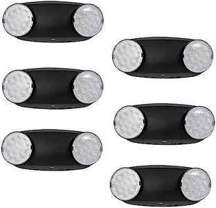 CM MZY Emergency Lights with Battery Backup,Commercial Emergency Light,Two Adjustable LED Light Head,Emergency Lighting Fixtures with Black Housing,120V/277V AC, UL Certified,6 Pack