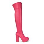 Womens Thigh High Boots Ladies Stretch Leg Platform Chunky Heel Long Over The Knee Long Shoes Size 3-8