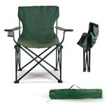 Lifelong Metal Folding Chair | Portable Foldable Chair for Camping, Travel, and Beach | Easy to Carry, Compact Design, Comfortable Seating for Travelling and Outdoor Or Indoor Use (LLCC02), Green
