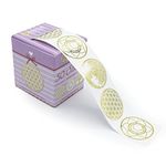 Avery 56817 Round Transparent Flower Favour Stickers/Invitation Envelope Seals, Gold/Clear, Pack of 50, 38 mm