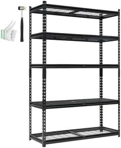 Heavy Duty Garage Shelving Units,5-Tier Adjustable Storage Shelves,48 * 18 * 72in,Loads 2000 LBSS,Adjustable Garage Storage Shelving, Metal Storage Utility Rack Shelf Unit (48" L x 18" W x 72" H)