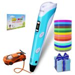 3D Pen for Kids 3D Printing Pen Stylo 3D Doodler Pen 3D Drawing Pen 3D Writing Pen Fun Toys Gift for Kids Include 12 Colors PLA Filament Refills with Charger