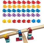 Wooden Train Track Accessories, 40 pcs Wooden Track Connector, Compatible with All Major Brands Wood Train Track, Christmas Birthday Gift for Boys Girls, Train Toys Expansion Pack for Kids Ages 3+