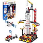 Spindoo 564 PCS Space Rocket Launch Control Center Building Kit with Mars Rover, Satellite & Astronaut – STEM Educational Construction Toy for Kids Ages 6-12 | Rocket Ship Building Block