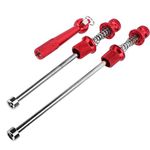 Alomejor Quick Release Lever Wheel Locking Skewers Road Bike Skewers Wheels Locking Security Quick Release Skewers(Red)