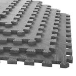 Xtrim Puzzle Exercise Mat (6 Tiles & 10 Borders, 16 Sq.Ft.Area) High-Density EVA Foam Mat, Interlocking Tiles, Shock Proof, Protective Flooring for Gym Equipment, Puzzle Foam Mat Home, Kids Area Grey