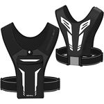 Running Vest, REVALI USA Original Patent, USA Designed, USA Warranty Reflective Running Vest Gear for Men and Women, Black, One Size, Modern