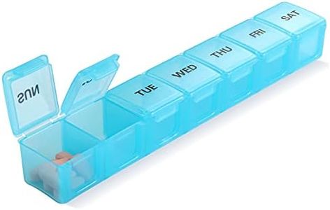 Pill Organizer XL Extra Large Weekly and Daily Pill Cases for Pills/Vitamin/Fish Oil/Supplements (Light Blue)