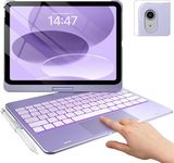 typecase Touch Keyboard for A16 (11th) & 10th Gen with Multi-Touch Trackpad, 11-Colors Backlit, 360° Rotatable Multi Viewing Angle, Pencil Holder (NOT FIT for Air 11/10.9 & Pro 11) - Light Purple'26