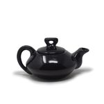 The Himalayan Goods Company Stoneware Medium Short Height Teapot With Spout Teapot For 2 Or 4 500 milliliter (Black)