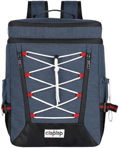 CLAPLAP 35 Can Backpack Cooler Leakproof, Insulated Soft Cooler Bag, Beach/Camping Cooler,Ice Chest Backpack for Travel, Grocery Shopping,Kayaking,Fishing,Hiking, Blue