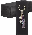 Zenomia Keyring Jewelry Display Card, Decorative Keychain Black tag 50 Pcs, 5.9 x 2 Inch