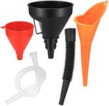 HexinYigjly 3 Pcs Automotive Funnels Set, Wide Mouth Fuel Funnels, Plastic Long Neck Oil Funnel, Flexible Right Angle Funnels, with Detachable Spout and Filter for Water/Gasoline/Coolant/Engine Oil