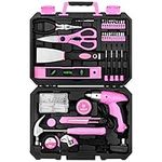 Pink Tool Kit: DEKO Tool Set with Screwdriver for Women General Household Hand Tool Kit with Toolbox Storage Case 98 Piece