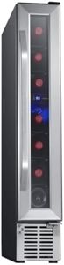 Freestanding Wine Refrigerator - 7 Bottle Single Zone Built In Wine Refrigerator , Blue LED Interior Lighting Showcase Beverages, Reversible Door For Left or Right Hand Hinged Installations
