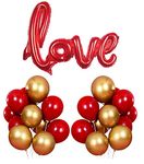 HK Balloons 31pcs ​Red Golden Birthday Anniversary Balloon Decoration Items Set 31Pcs for Husband Wife Girlfriend Boyfriend​ ​I Love You Foil Balloons​ ​Heart Bal​​oons and Metallic Ballo​o​n