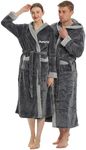 2pc His and Her Hooded Plush Robes 