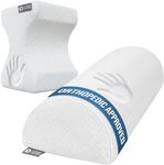 5 STARS UNITED Half Moon Bolster Semi-Roll Pillow and Knee Pillow for Side Sleepers - Bundle, 100% Memory Foam