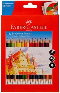 Faber-Castell Bi-Colour Pencil, Pack of 18 (Assorted)