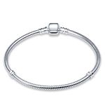 KUNSIR 925 Sterling Silver Snake Chain Bracelets for Pandora Fit European Bracelets Charms Bead Silver Bracelets for Women