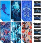 6 Pack Microfiber Lightweight Thin Beach Towel Sand Free Quick Dry Super Absorbent Compact Oversized Large Towels for Swimming Pool Yoga Gym Travel Vacation Beach Accessories Essentials for Adults