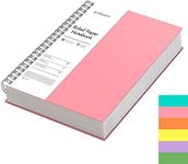 EMSHOI A4 Spiral Notebook College Ruled Lined Journal, 11.2" x 8.27", 300 Pages, 100gsm Thick Paper, Waterproof Softcover, Twin-Wire Binding, Sticky Notes, Pink