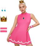 Poboola Women's Halloween Costume Princess Short Sleeve Tennis Sleeveless Cosplay Dress Classic Sport Outfit for Women M