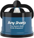AnySharp World's Best Knife Sharpener with PowerGrip, Blue