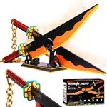 Demon Slayer Sword Building Set, 82in Double Blade Tengen Uzui Sword Building Block with Stand, Handmade Cosplay Anime Sword Toy Building Set for Collecting and Gifting 1478Pcs