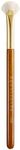 Desert Oak Series Mini Fan Brush - Ultra-Fine Goat Hair for Precision Highlighting, Flat Fan Shape Targets Cheekbones/Nose Bridge, Ebana Bubinga Handle & Brass Ferrule (CM 166)