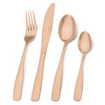 Matt Rosegold Cutlery Set, Bettlife 16-Piece Tableware Set Stainless Steel Flatware Silverware Set with Copper Knife and Fork Set, Service for 4, Dishwasher Safe, Easy Clean & Hold