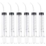 6PCS Dental Irrigation Syringe 12ml Sterile Individual Wrap, Disposable Plastic Syringes without Needle for Cleaning Oral, Feeding Pets, Measuring Liquids, Glue Applicator (6x12ml)