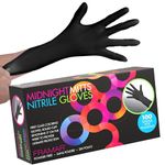 FRAMAR Powder Free Nitrile Gloves -12 INCH Black Disposable Gloves Latex Free, Non Latex Gloves, Hair Dye Gloves, Tattoo Gloves, Mechanics Gloves, Small Nitrile Gloves, Disposable Gloves Small