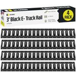 DC Cargo - E Track Tie Down Rail Kit 3' (4 Pack) for Garages, Vans, Trailers, Motorcycle Tie Downs, ATV Mountings - ETrack Bar Rails – Powder-Coat Black - Secure Cargo & Heavy Loads Up to 2,000 lbs