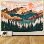 Sevenstars Mountain/Forest Tree/Sunset/Nature Landscape Tapestry Wall Hanging for Room(59.1inch L x 82.7inch W)-Mountain tree