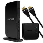 Nyrius Aries Home+ Wireless HDMI 2X Input Transmitter & Receiver for Streaming HD 1080p 3D Video and Digital Audio (NAVS502) - Bonus Additional Nyrius HDMI Cable Included