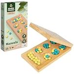 Mindful Classics, Mancala Board Game Made from Bamboo & Recycled Plastic for Earth Day, Eco-Friendly Products for Adults and Kids Ages 8 and up