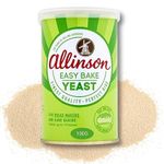 Allinson Easy Bake Yeast Dry Yeast Tin 1 x 100g, Perfect Bread Making, Hand Baking, Pizza Dough, Rolls, and Loaves - Ideal for Home Cooking!