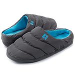 RockDove Men's Campground Memory Foam Down Slipper, Size 10/11 UK Men, Dark Gray and Blue