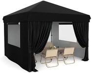 Garveelife 10x10 Pop Up Canopy Tent Outdoor Canopy with 4 Removable Sidewalls Heavy Duty Commercial Instant Tent Shelter, Black