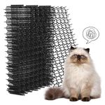 Hmyomina 10 Pack Cat Scat Mat 16 X 8 Inch Square Scat Mat for Cats Prickle Strips from Digging Cat Deterrent Outdoor (Black)