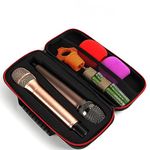 Happyyami Wireless Microphone Case: Hard Eva Case For Handheld Microphone Dual Mic Bag, Microphone Hard Carrying Travel Case Microphone Cases And Bags, Multicolor