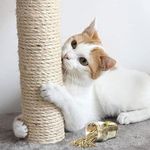 Mats Avenue® Natural Sisal Rope for DIY Cat Post/Cat Tree/Cat and Kitten Scratch, General Tying Rope 375 Grams (32MTR) for Cat Play Beige 5MMThickness with 200 Ml Catnip