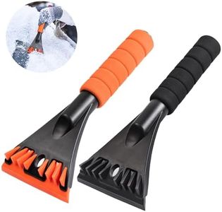 Qoosea 2 Pack Ice Scraper for Car Windshield 10'' Ice Snow Frost Removal Scraper with Foam Handle Durable Ice Scraper for Truck SUV Car Window (Black & Orange)