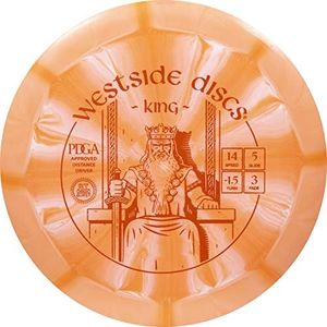 Westside Discs Origio Burst King Disc Golf Distance Driver | Overstable Disc Golf Driver | Grippy Plastic w/Burst Color | Disc Golf Drivers Maximum Distance | Frisbee Golf Driver | 170g+ (Orange)